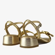 sandalia ouro salto baixo 2402 b