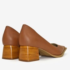 scarpin marrom salto quadrado medio 70005 2