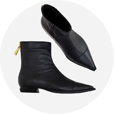 bota preta de cano baixo de salto baixo 5083 3a