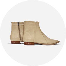 bota bege areia de cano baixo e salto baixo 5088 4